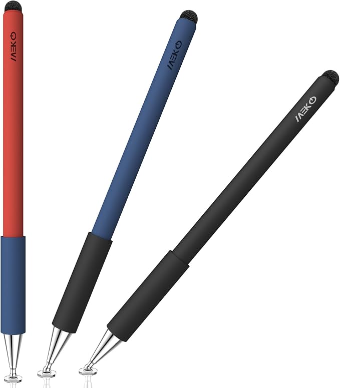 Stylus Pen for Touchscreen(3 Pcs) MEKO 2-in-1 Disc Universal Stylus Touch Screens Pens for Apple/iPhone/iPad/Android/Microsoft/Surface All Capacitive Touch Screens(Black &amp Red &amp Blue)
