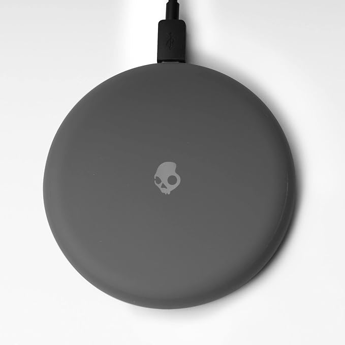 Skullcandy Fuelbase 2 Wireless Charger 15W Wireless Charging Pad Compatible with iPhone Pro/Max Samsung Galaxy AirPods Pro 2 - Grey/Yellow