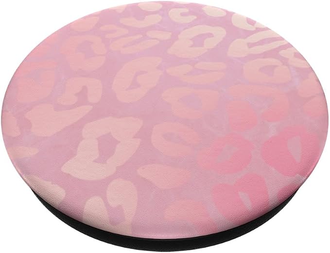 Light Pink Leopard Print Cheetah Phone Pop Up Holder Button PopSockets Adhesive PopGrip