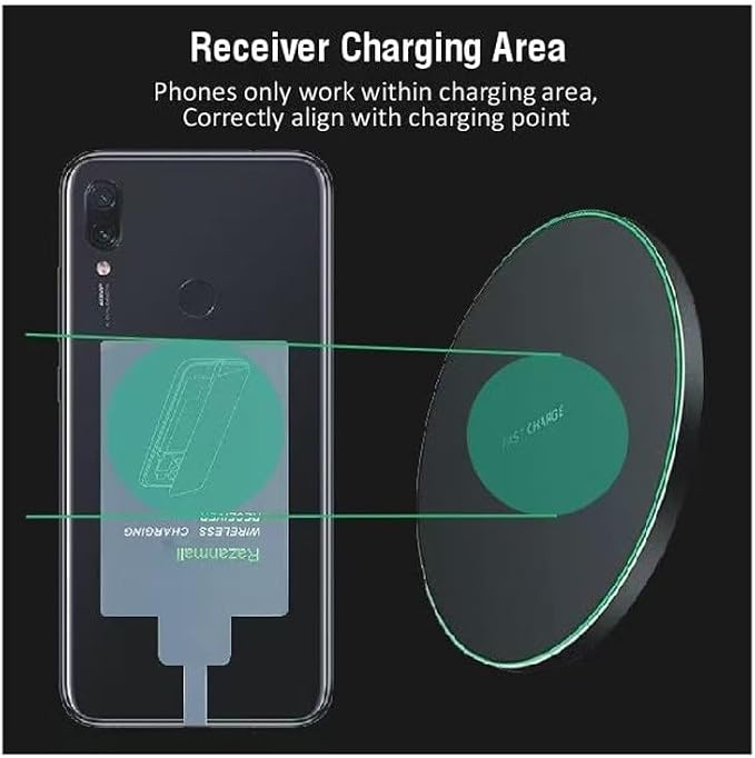 External Type-C Wireless Charging Adapter for Samsung Galaxy A54 A34 A24 A14 5G Phone with Qi Charger PAD