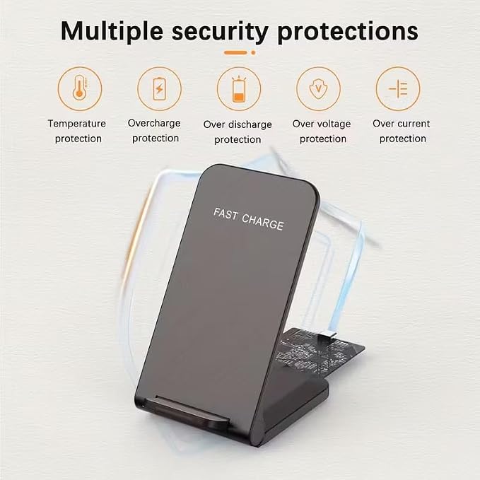 15W Fast Foldable Magnetic Wireless ChargerHome and TravelBlack