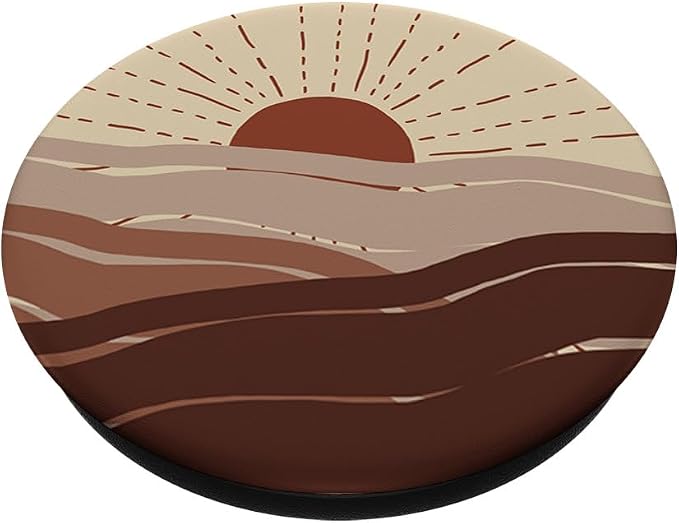 Minimal Maroon Nude Sunset Retro Abstract Art Boho Aesthetic PopSockets Adhesive PopGrip