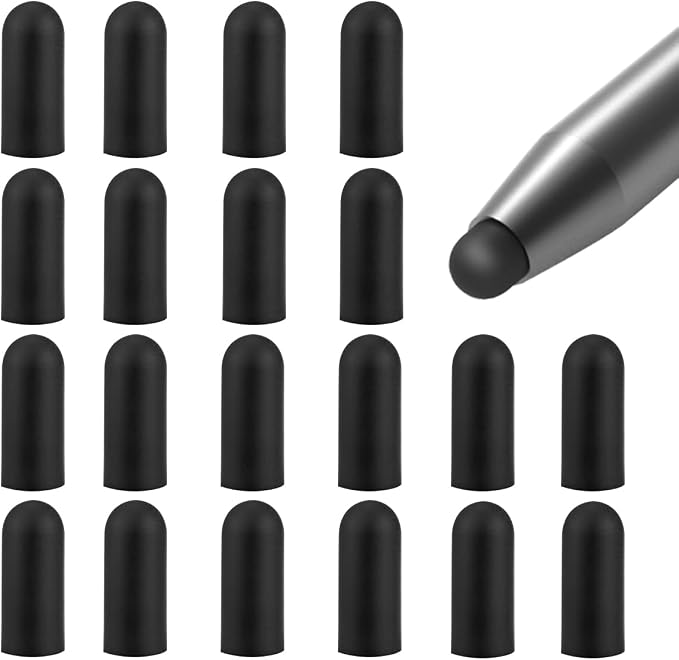 20Pcs Replacement Tips Silicone Rubber Touch Screen Pens Tips for Touch Pen (6 * 6mm)