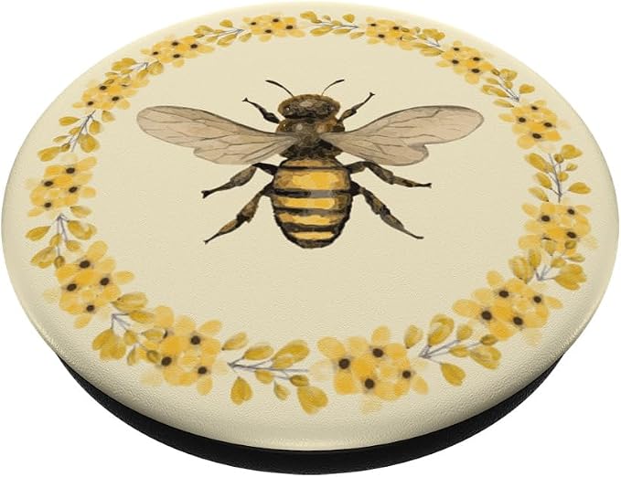 Cute Yellow Bee Bumblebee Honey Aesthetic Flower Beekeeper PopSockets Adhesive PopGrip