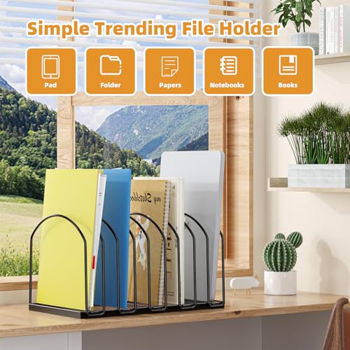 Simple Trending 2 Pack 9 Section Metal File Sorter Organizer for Desk Home Office, Black - style: 2BK- 7 Section Black