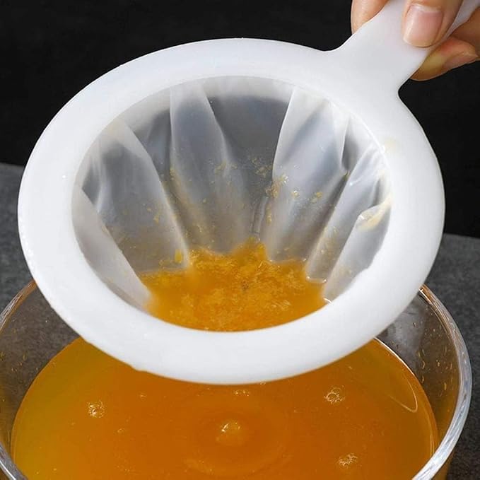 Kitchen Ultra-Fine Nylon Mesh Strainer Plastic Sieve Fine Mesh Filter Spoon