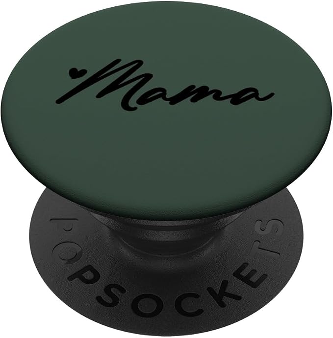 Black Hunter Green Heart Mama PopSockets Adhesive PopGrip