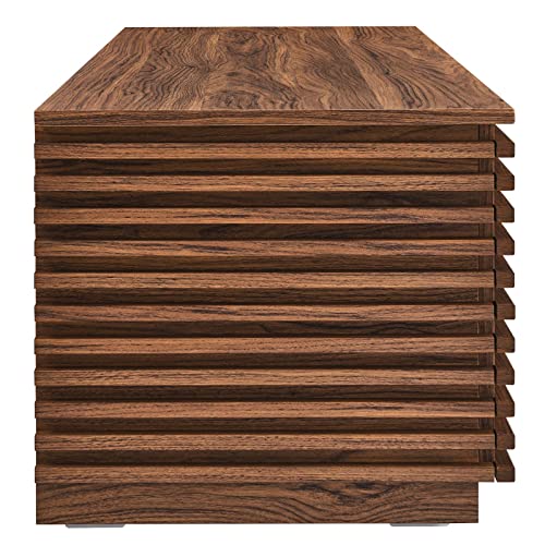 Modway Render 47" Wood Grain Storage Bench in Walnut - color: Walnut