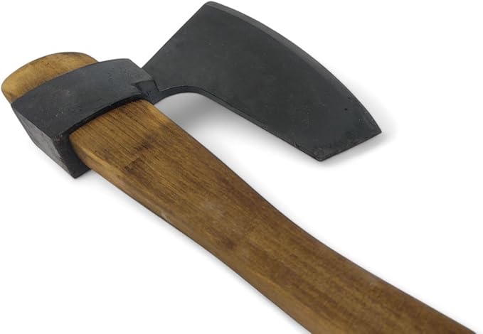 Hand-Forged Hewing Bearded Broad Axe – European Style | Timber Framing, Log Building & Woodworking Tool | Razor-Sharp High-Carbon Steel Blade with Offset Curved Beechwood Handle