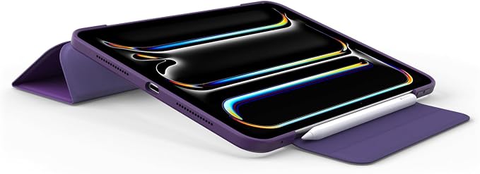OtterBox Symmetry Series Folio Case for iPad Pro 11-inch (M4) (2024) - Thunderstorm (Black) Ultra-Sleek Design Multiple Viewing Positions Magnetic Sleep/Wake Cover (Ships in polybag)