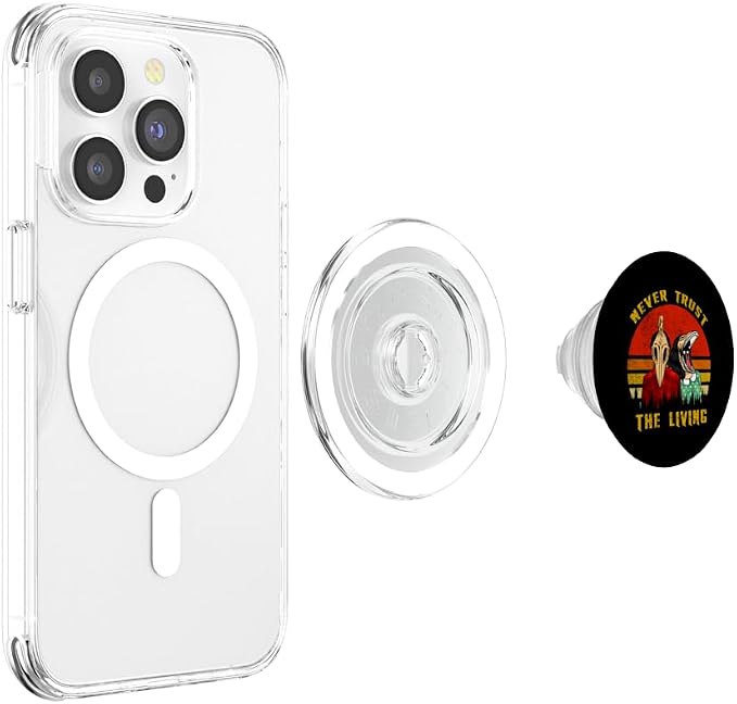 Never Trust The Living Retro Vintage Creepy Goth Grunge Emo PopSockets Adhesive PopGrip