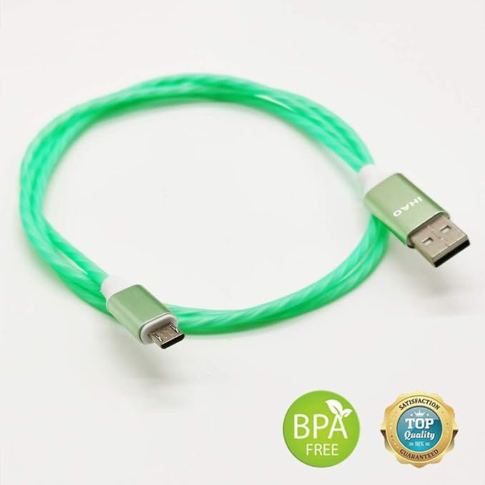 IHAO Multi Ports Charger Cable 3 Combinations in One Cable USB A to USB C/Micro USB PD Fast Charging Cord Lighted Up LED Flowing Compatible with Almost All Kinds of Electric Device-39Inches Blue