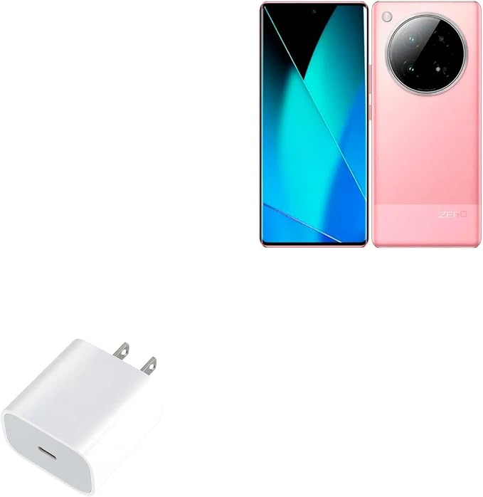 BoxWave Charger Compatible with Infinix Zero 40 - PD GAN miniCube (30W) 30W Tiny PD GAN Type-C Wall Charger - Winter White