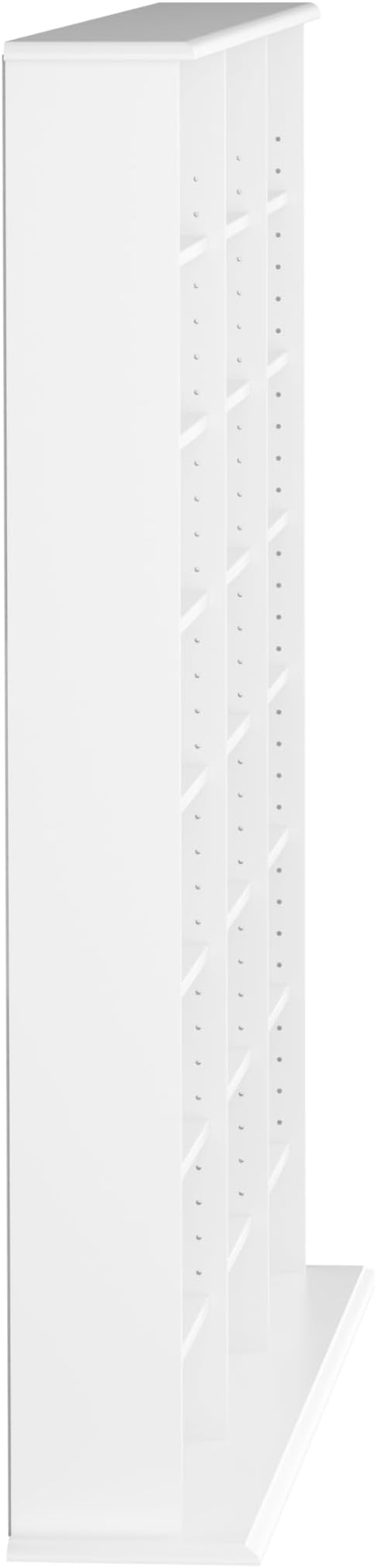 Prepac 3 Column 51" Tall White Display Multimedia Cabinet, Wood Media Storage with Removable Sheves, Modern Multimedia Storage Unit with 21 Adjustable Shelves for Books, DVDs and Collectibles, White