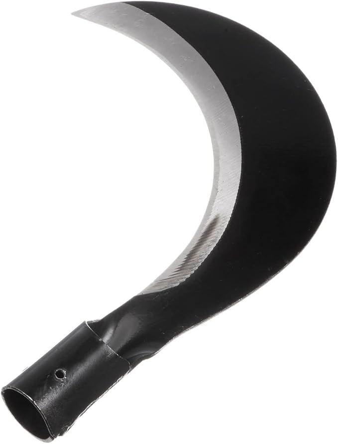 HARFINGTON 7 Inch Brush Clearing Sickle Black Oxide Forged Carbon Steel Blade, Billhook Machete Knife for Gardening, Camping, Land Management, Outdoor