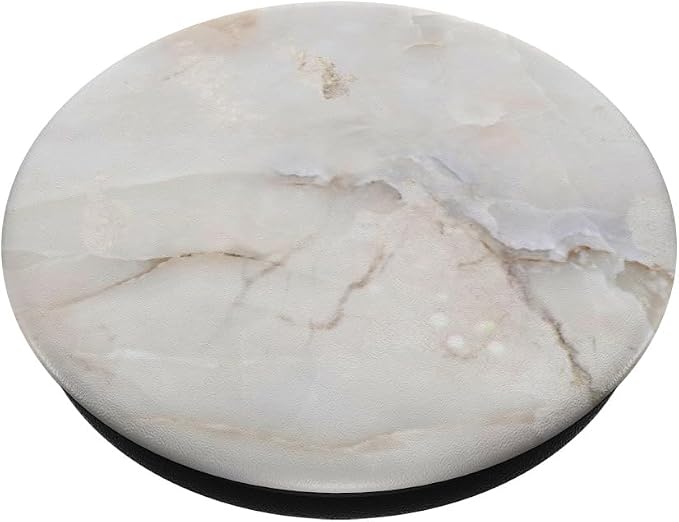Cream White with Taupe Brown Veins PopSockets Adhesive PopGrip