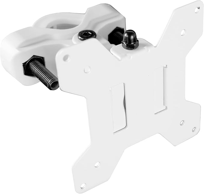 VIVO Steel Universal Bracket Pole Mount with Removable 75mm and 100mm VESA Plate, Fits up to 30 inch Screens, White, MOUNT-POLE01W