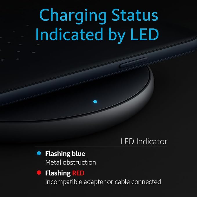 2Pcs Fast Wireless Charger 15W Max Wireless Charging Stand Compatible with iPhone 17/17Plus/17Pro/16/16Plus/16Pro /15/14/13/12/11/X/XR Samsung Galaxy S25/S24/S23/S22/S21/S20/S10/S9/S8 Note 20