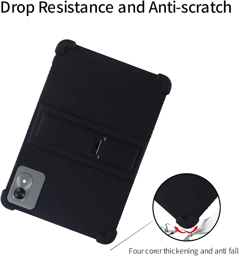 for OYEFIT T10 10.1 Inch Tablet CaseBOVUGAC Soft Silicone Adjustable Stand Shockproof Kids Friendly for OYEFIT T10 10.1 Tablet(Black)