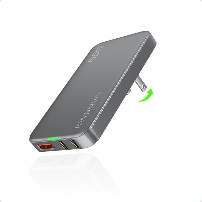 Flat USB Wall Charger 3 Ports Ultra-Slim Fast Wall Charger for Pixelbook iPad Pro iPhone 17/16/15/14 Black