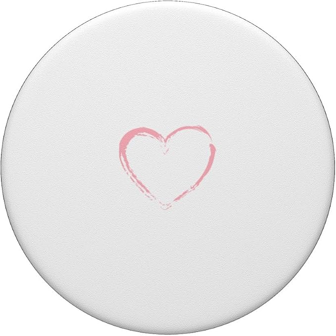 Pink Heart White PopSockets Adhesive PopGrip
