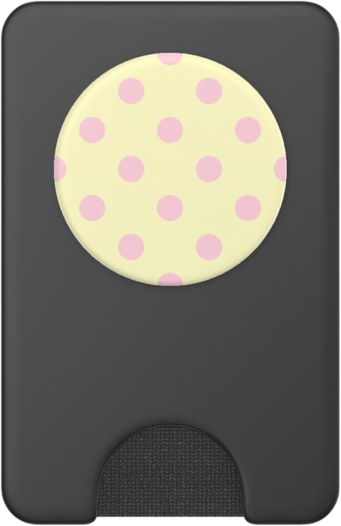 Butter Yellow Light Pink Polka Dot Aesthetic Cute Big Dots PopSockets Adhesive PopGrip