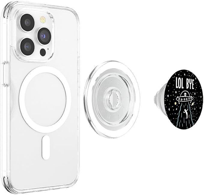 LOL Bye Alien Abduction Funny Minimal ET UFO Space Lover PopSockets Adhesive PopGrip