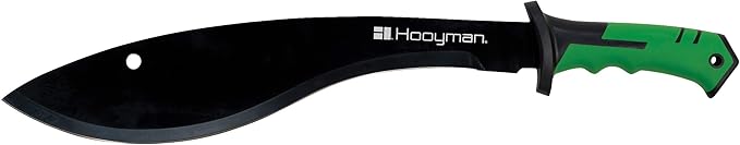 Hooyman Machete with Heavy Duty Construction, Ergonomic No-Slip Handle and Belt Sheath for Gardening, Land Management, Bushcraft, Hunting and Outdoor,Black/Green