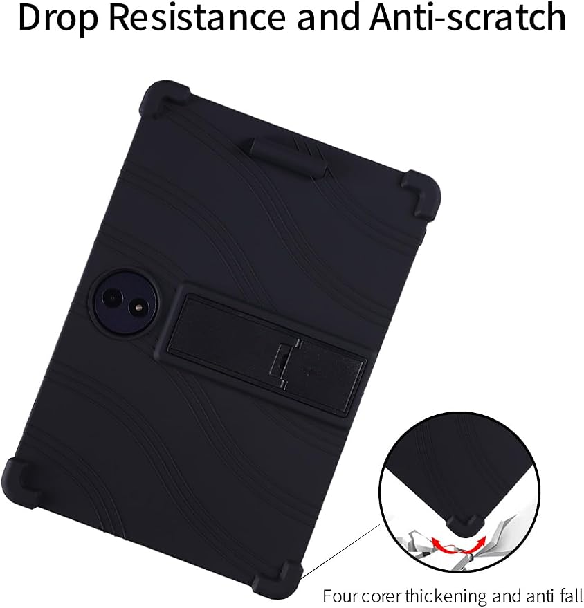 for TCL TAB A1 Plus 12.2 Inch Tablet CaseBOVUGAC Adjustable Stand Shockproof Easy Installation Slim and Lightweight Premium Silicone Protective Shell for TCL TABA1 Plus 12 Case Cover.(Black)