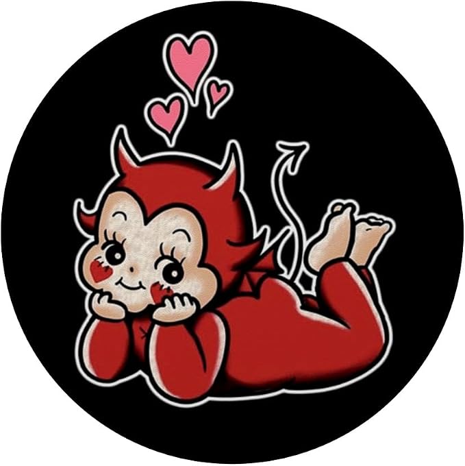 Kewpie Baby Devil Cupid Love Traditional Tattoo Flash PopSockets PopGrip for MagSafe