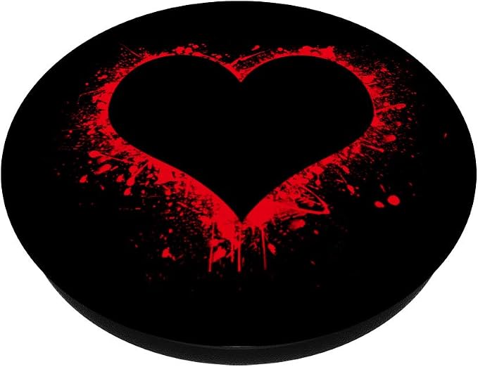 Heart Love Red Black Valentine's Day Gift PopSockets PopGrip: Swappable Grip for Phones &amp Tablets