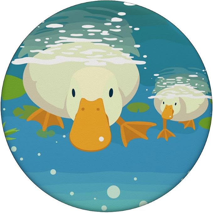 Blue Duck Pond Cartoon PopSockets Adhesive PopGrip