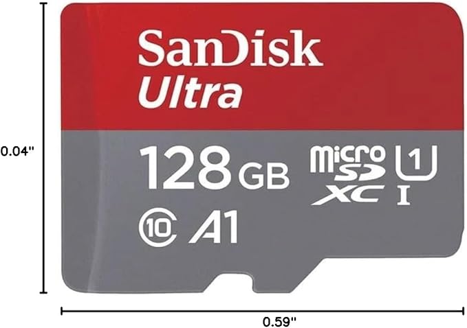 SanDisk 128GB Ultra microSDXC UHS-I Memory Card - Up to 140 MB/s, C10, U1, Full HD, A1, Micro SD Card - SDSQUAB-128G-GN6MN