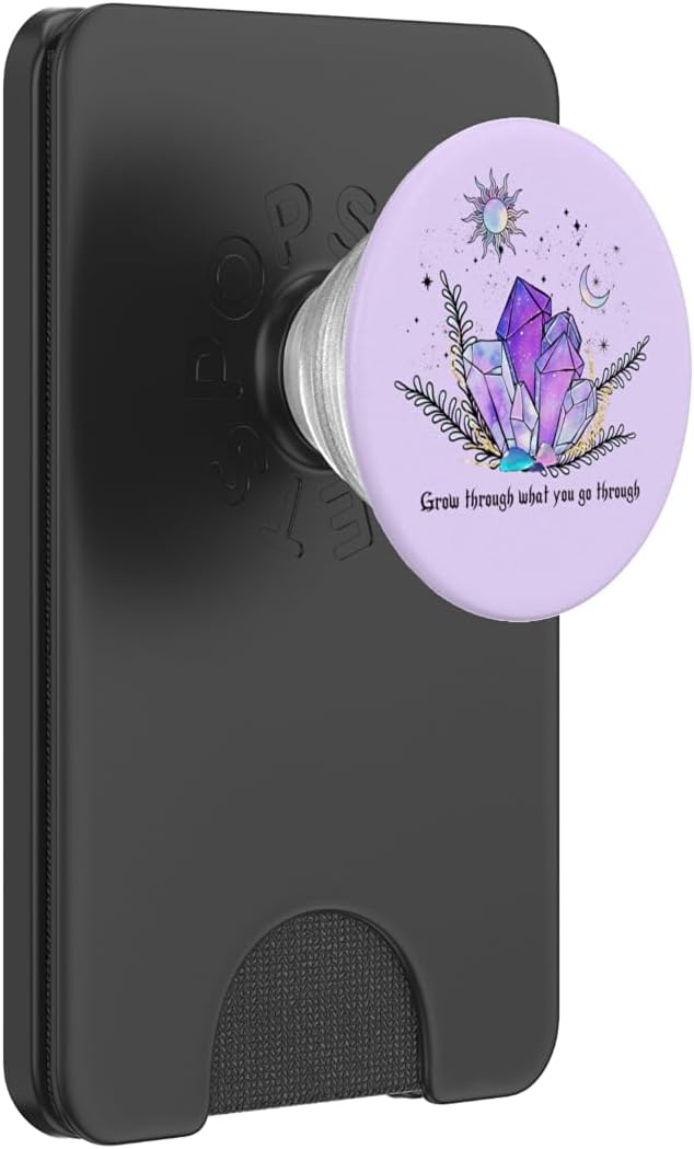 Purple Sun Moon Stars Celestial Mystical Crystals PopSockets Adhesive PopGrip