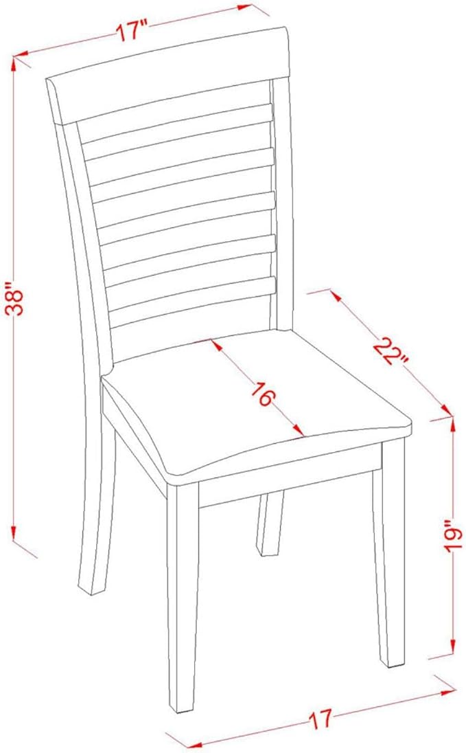 East West Furniture MLC-MAH-C Milan Dining Room Chairs - Linen Fabric Upholstered Wood Chairs, Set of 2, Mahogany