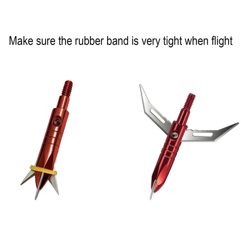 e5e10 12pcs Hunting Broadheads 100 Grain Archery Broadheads New Stell Broadheads + 1 pcs Metal Broadhead Case for Arrowheads (red)