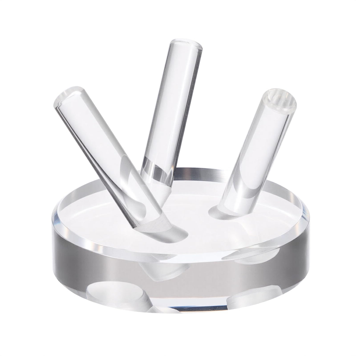 GUSHBIN Acrylic Softball Display Pedestal Sphere Stand with Round Holder for Baseball Tennis Golf Clear Rock Holder for Fossil Minerals, Small
