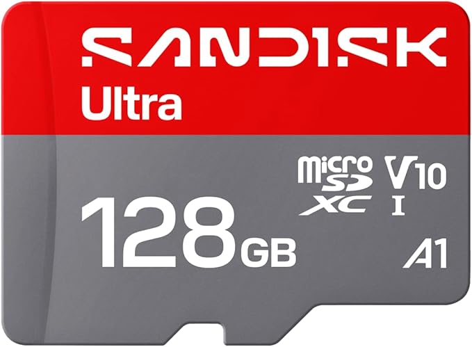 SANDISK 128GB Ultra microSD UHS-I Card - Up to 195MB/s Read Speed, Full HD Video, V10, U1, C10, A5 - SDSQUJQ-128G-GZ6MA