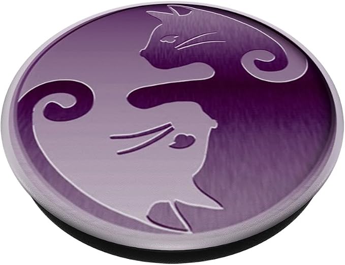 Yin Yang Cats Purple PopSockets Adhesive PopGrip