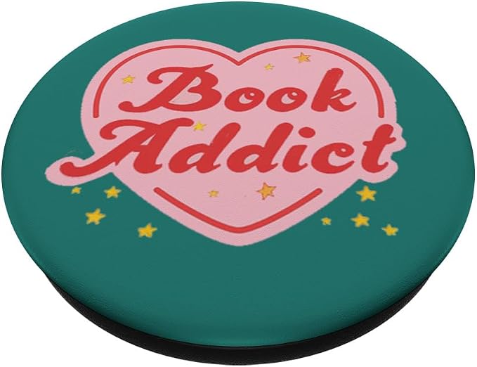 Book Addict Heart Booktrovert Bookish Reading Librarian PopSockets Adhesive PopGrip