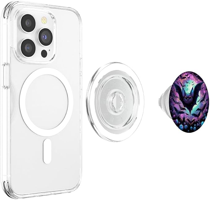 Gothic bat Spooky Bats in Front of Moon at Night PopSockets Adhesive PopGrip