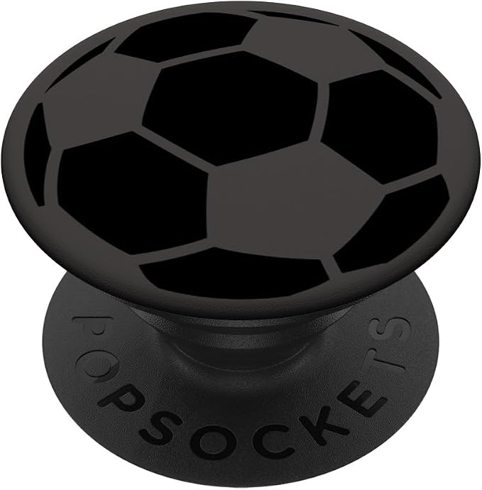 Gray Black Soccer Ball PopSockets Adhesive PopGrip