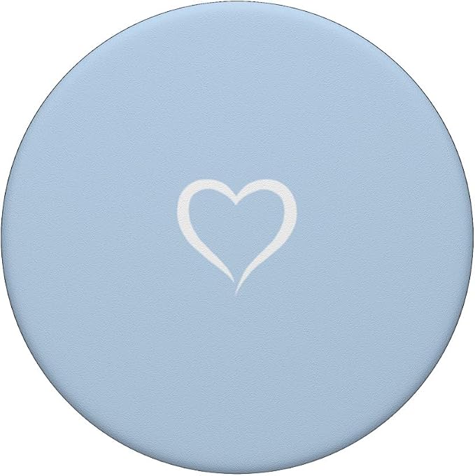 Baby Blue / Pastel Blue Hand Drawn Heart Love Minimalist PopSockets Swappable PopGrip
