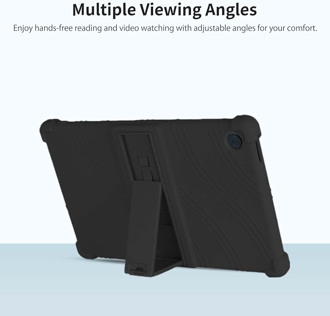 Case for T-Mobile Revvl Tab 2 10.1-InchCompatible with T-Mobile Revvl Tab 2 Android Tablet–Soft Silicone Protective Cover with Kickstand Shockproof Drop-Resistant Business-Style Stand(Black)