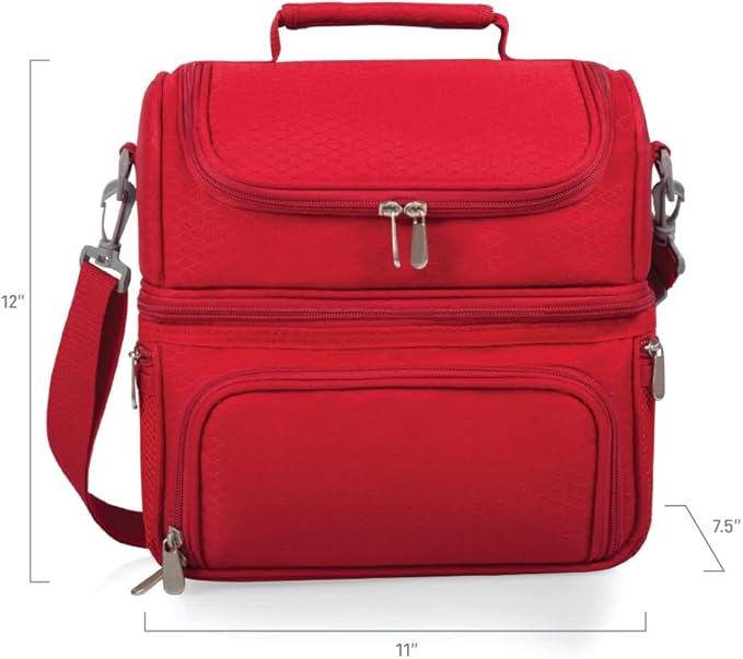 PICNIC TIME NCAA Nebraska Cornhuskers Pranzo Lunch Bag - Insulated Lunch Box with Picnic Set - Lunch Cooler Bag