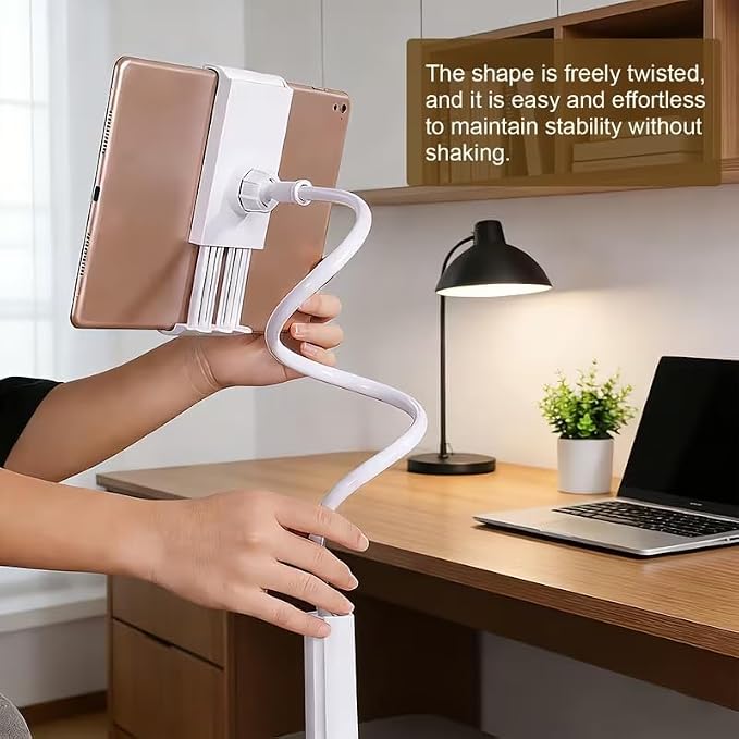 360° Rotating Tablet Phone Holder Spiral Base Lazy Mobile Phone Tablet Bedside Stand Bed Lazy Stand3.3Ft（Black）