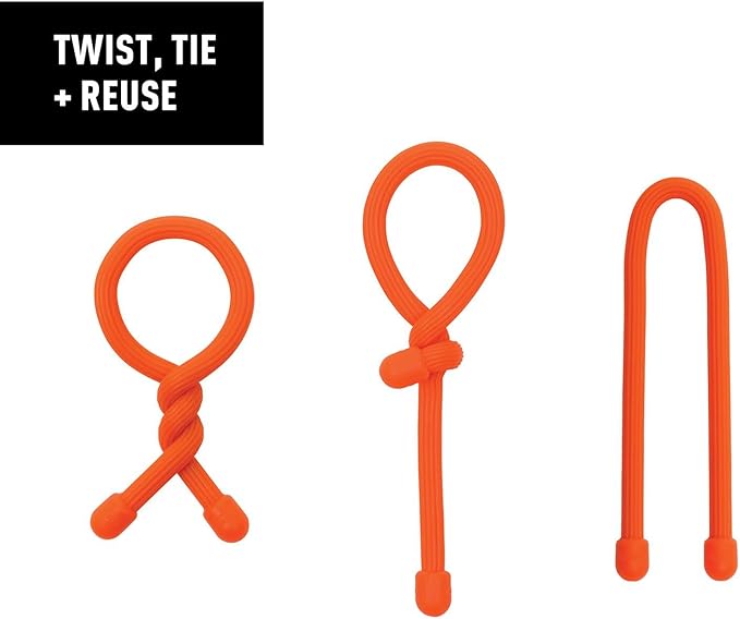 Nite Ize Original Gear Inch, Assorted, 12 Count Pro Pack, Made in The USA (GTPP12-A1-R8) Reusable Rubber Twist Tie, 12 Pack, Colors May Vary