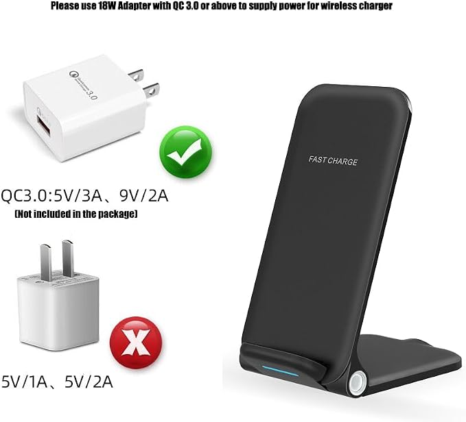Wireless Charging Receiver for Samsung Galaxy A12 A22 A32 A42 A52 A72 4G 5G External Type-c Adapter with Stand Folding Charger