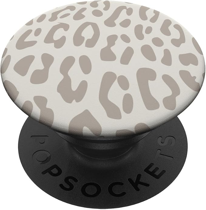 Leopard Print Cream Cheetah Design for Women Boys Girl White PopSockets Adhesive PopGrip