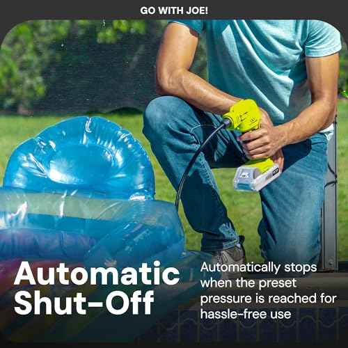 Auto Joe 24V-AJC-MAX Cordless Portable Air Compressor Kit | W/ 1.3-Ah Battery, Nozzle Accessories, and Storage Bag